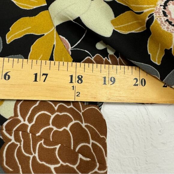 Daniel Rainn DR2 Black Yellow Orange Floral Blouse Women’s S Fall Retro 70s Dark - Picture 4 of 9